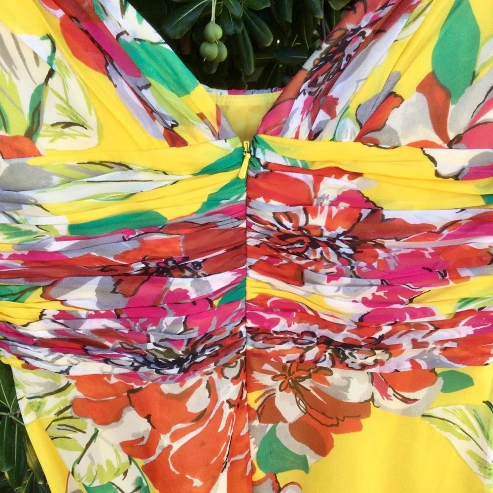 Floral Silk Dress (NWOT) - Picture 4 of 8